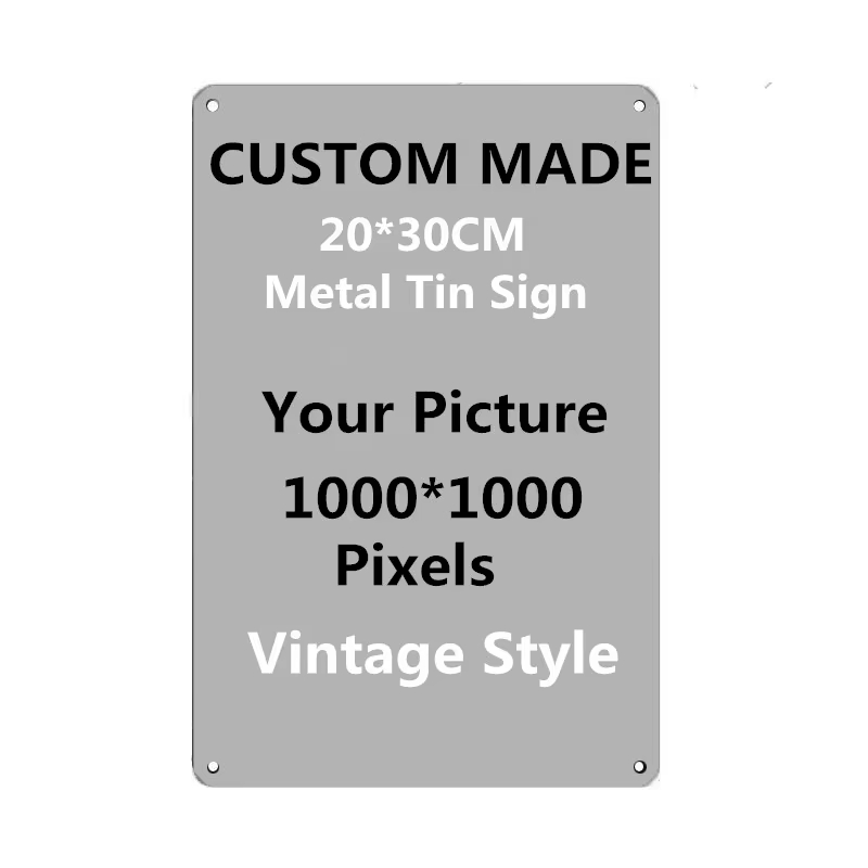 Vintage Collectible Plates - Targa in Metallo Personalizzata 20x30cm, Carica