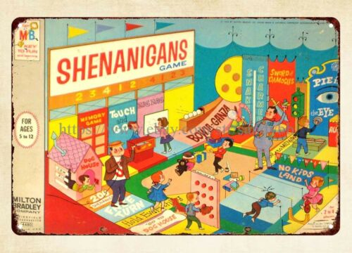 Vintage Collectibles Store - Targa in metallo Shenanigans Board Game